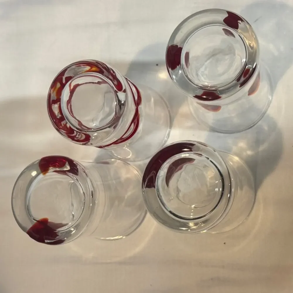 Pier 1 shooter shot glass,‎ red , cordials 2 oz